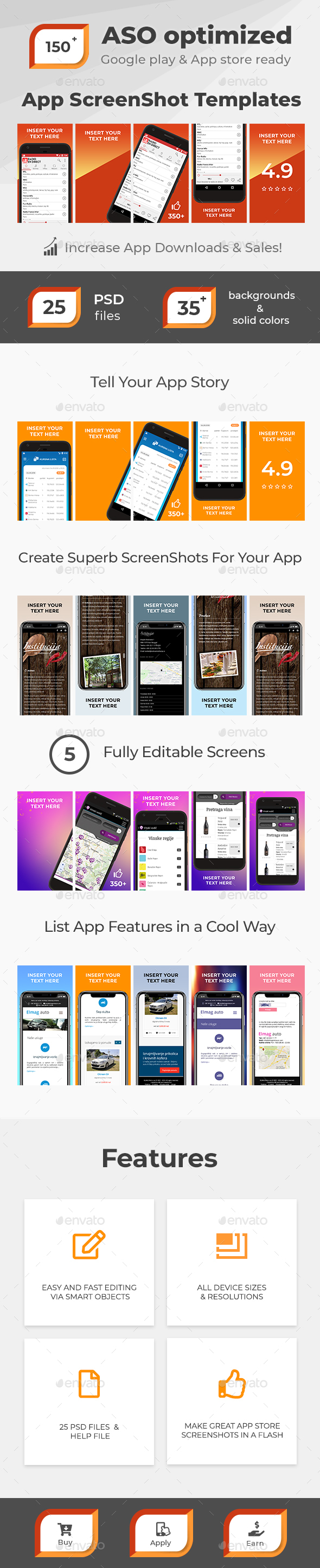 ASO Optimized App ScreenShot Templates