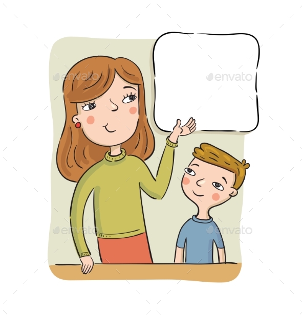 Mother or the Teacher Shows Boy Information