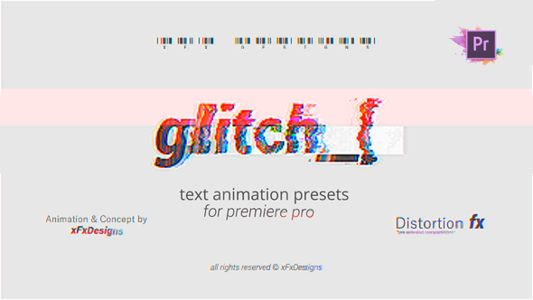 Project-x Glitch 30 Text Presets For Premiere Pro | Mogrt