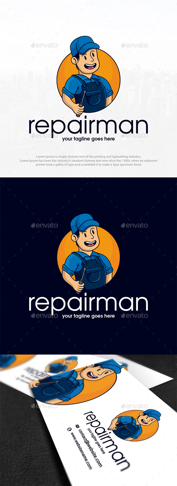 Repairman Mascot Logo Template