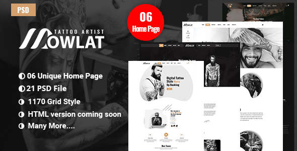 Dowlat - Inkd, Tattoo PSD Template