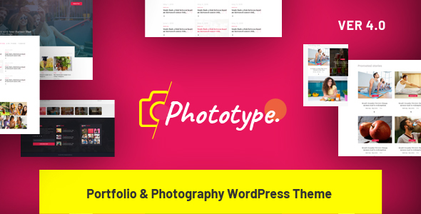 Phototype - New Elementor Portoflio WordPress Theme 2019 for Agency, Photography Sites