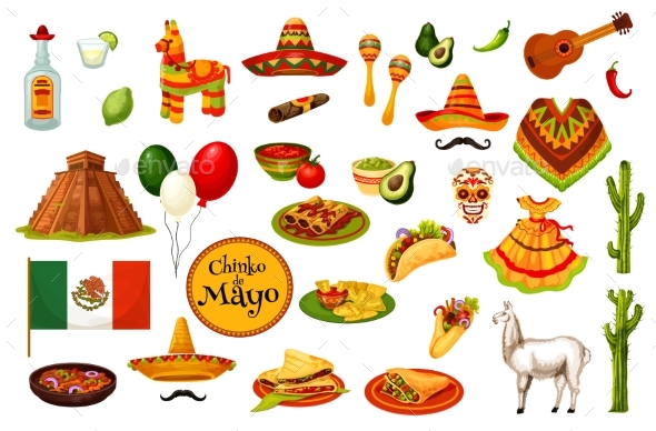 Cinco De Mayo Holiday Icons, Mexican Culture