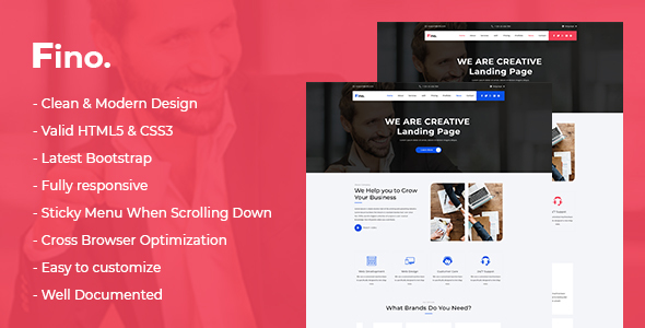 Fino - Creative Agency Portfolio One Page Template