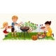 Lovely Friendly Family Having Nice Picnic - GraphicRiver Item for Sale