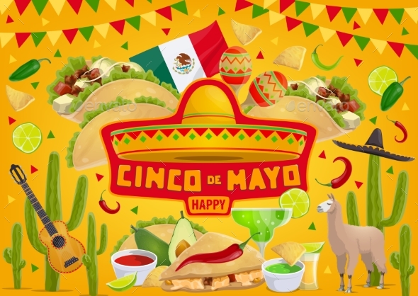 Happy Cinco De Mayo, Mexican Fiesta Celebration