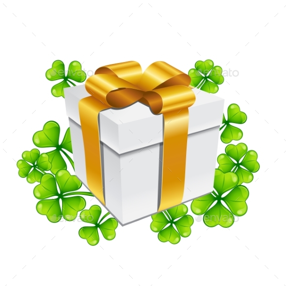 Saint Patricks Day Illustration of Gift Box