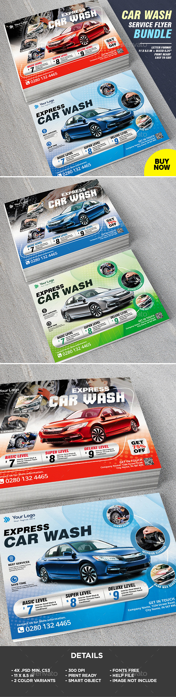 Car Wash Business Flyer Bundle