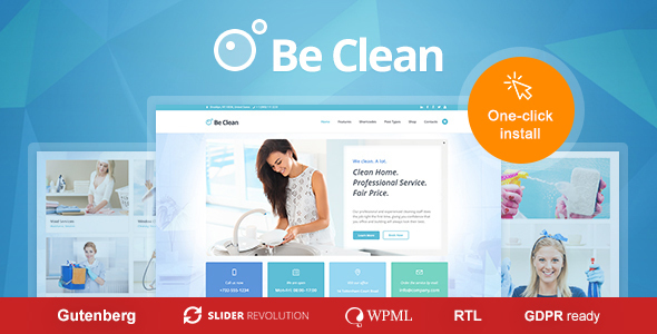 Be Clean - Cleaning Company, Maid Service & Laundry WordPress Theme