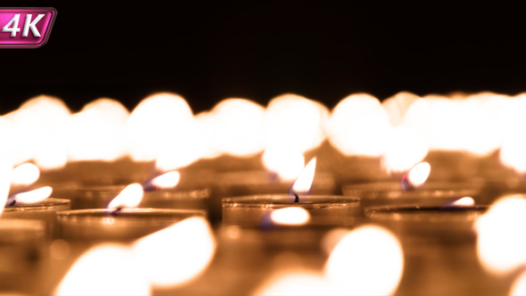 Hot Air Over The Field Of Candles