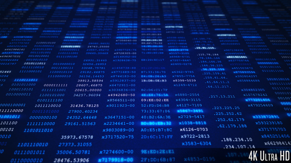 4K Digital Computer Data Security Screen Closeup
