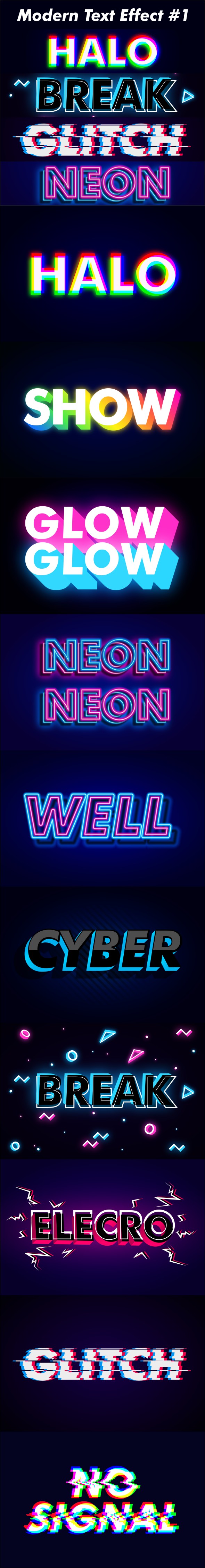 Modern Dark Neon Glitch Text Effect