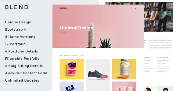 Blend - Clean & Creative Minimal Portfolio & Agency HTML Template