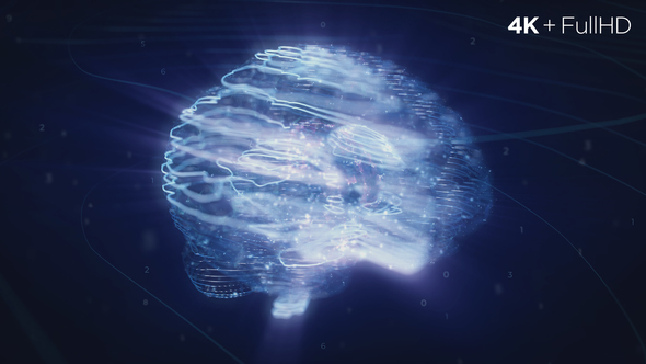 Digital AI Brain Logo Reveal