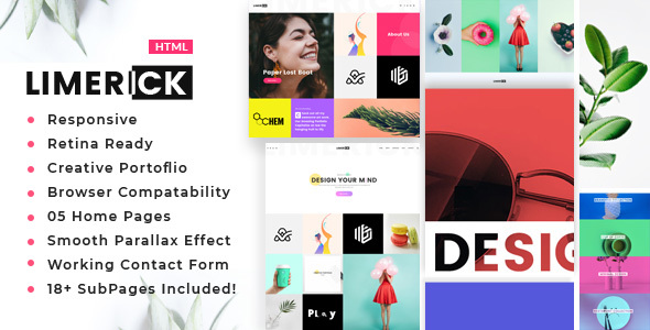 Limerick - A Colorful and Modern Multipurpose Portfolio Template