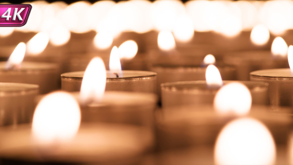 Romantic Fire A Large Number Of Candles alt