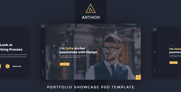 Arthor - Creative Portfolio Showcase PSD Template