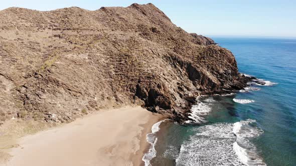 Sea and Mountain. Coast in Murcia Spain. Aerial View