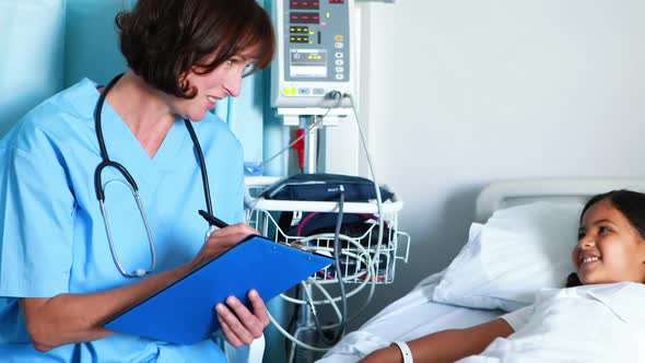 Female doctor interacting with patient