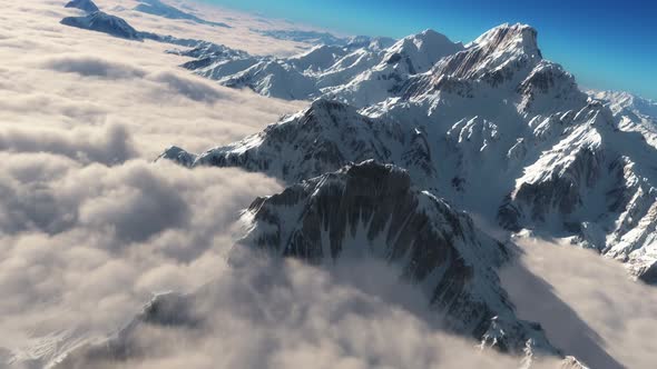 Epic Mountains – Snowy Mountains Over Clouds