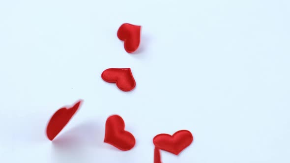 Hearts on a White Background for Valentine's Day