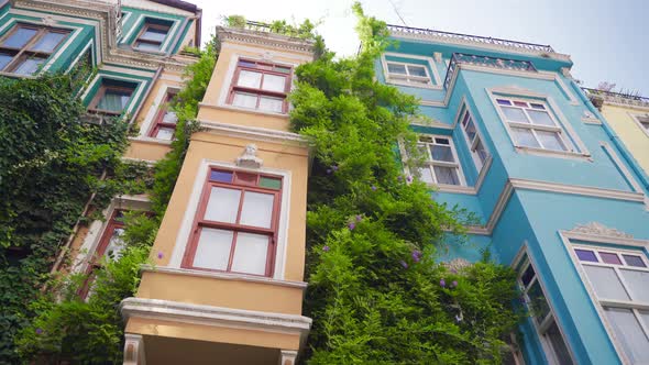 Balat streets and colorful houses.