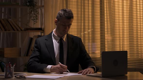 Business Man Checking Signing By Pen a Contract