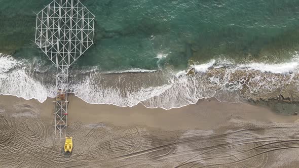 Aerial View of the Beach at the Seaside Resort Town. Turkey