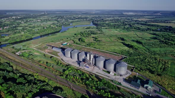 New Industrial Grain Silos Grain Storage Tanks From Drone