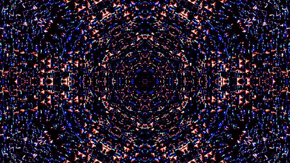 animated circle shape of colorful flashing lights, on black background