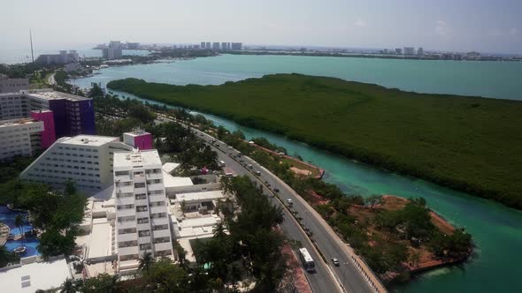 Aerial View of Punta Norte Beach Cancun Mexico
