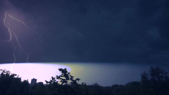 Night Sky With Lightning