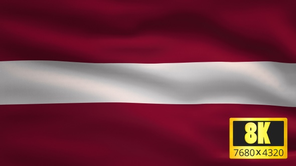 8K Latvia Windy Flag Background