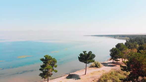 Aerial View Scenic Sevan Lake Panorama