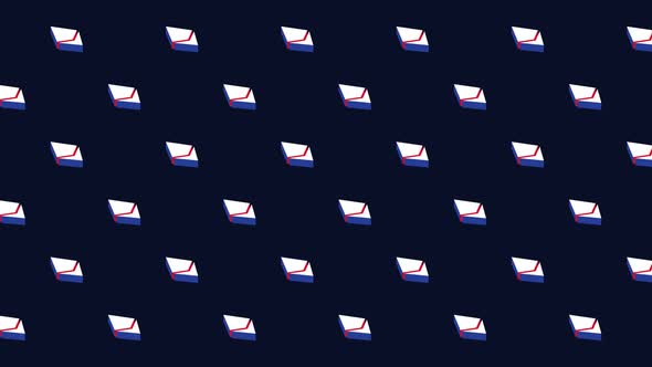 'Ethereum' isometric symbols in pattern on a dark background. Seamless loop animated background
