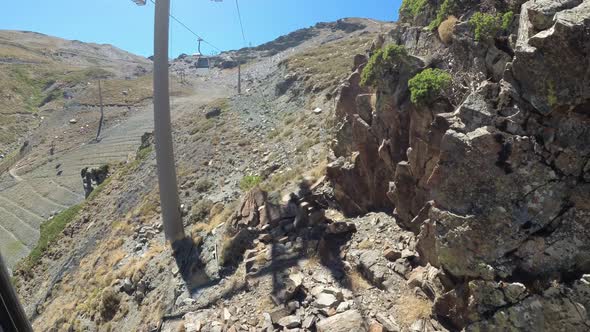 Spain Granada Sierra Nevada summer 4k from above and below with a drone and an action cam stabilised