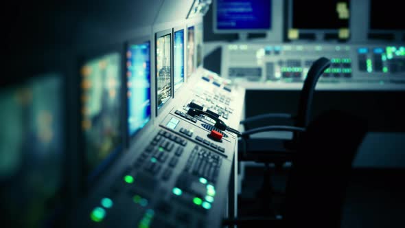 Empty Power Plant Control Room