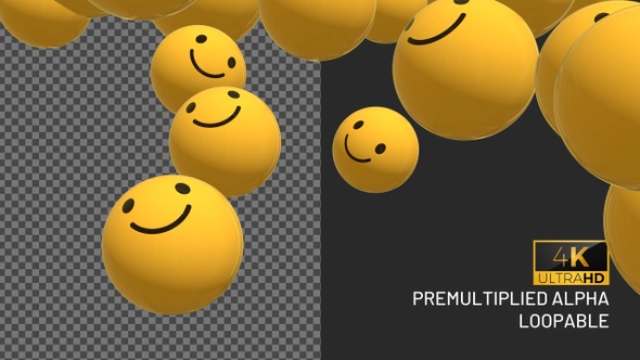 3D Smiling Emojis Transition