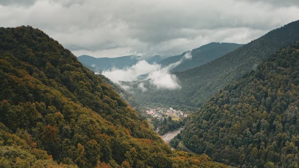 Hidden Alpine Village in Mountain Canyon