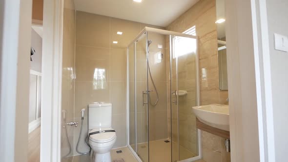 Bathroom with Shower Box Decoration