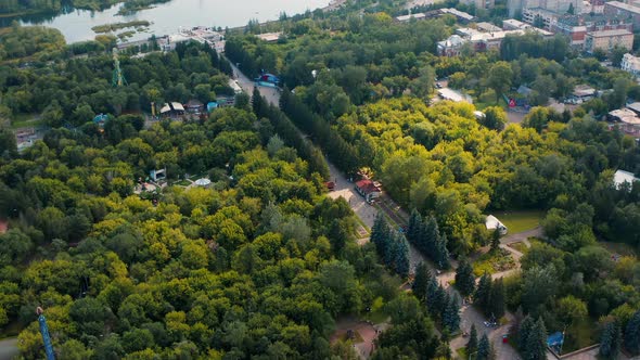 Gorky Park of culture and leisure in Krasnoyarsk Central park Russia Siberia Krasnoyarsk