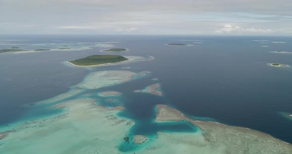 Aerial Views in Tonga of reef system