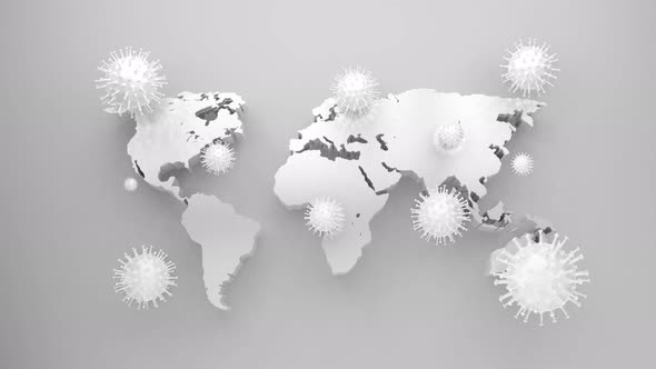 Corona Virus World Map White Clean Background alt