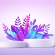 Motion Podium with Blue purple Leaf - VideoHive Item for Sale