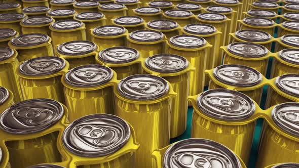 Multiple Aluminum Beer Cans A Row 4k