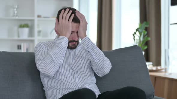 Worried Young Businessman Getting Stressed at Home