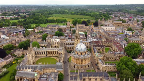 Aerial View Over the City of Oxford with Oxford University