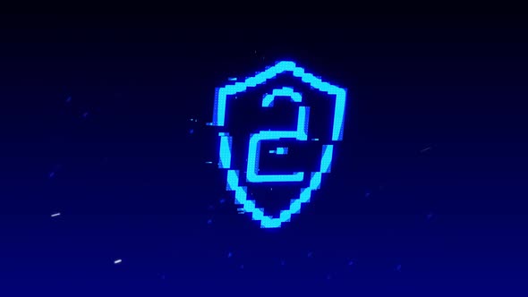 Animation of digital computer interface online security blue glowing padlock icon on blue background