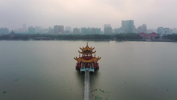 Wuliting pavilion,Kaohsiung,Taiwan. Spring and Autumn Pavilions.