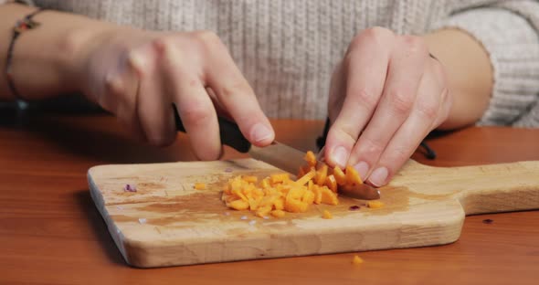 Homemade Preparation of Chopped Carrots